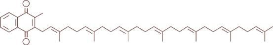 Illustration of the vitamin K2 MK-7 molecule