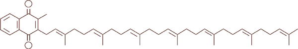 Illustration af vitamin K2 MK-7 molekylet