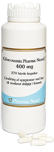 Bøtte med 90 / 270 / 1000 kapsler a 400 mg Glucosamin Pharma Nord